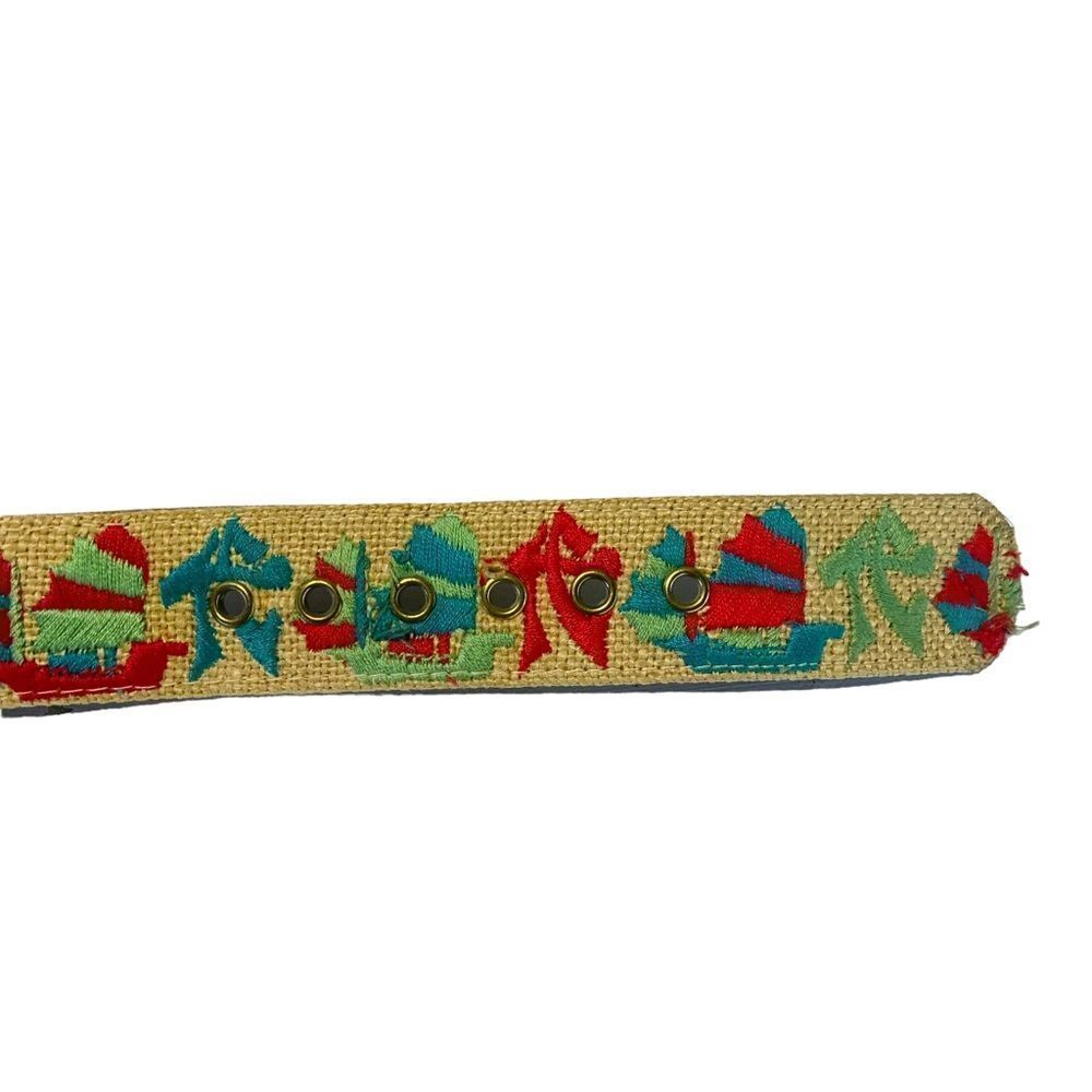 Embroidered Unique Asian Themed Tan Multi-Color Belt - Picture 6 of 10